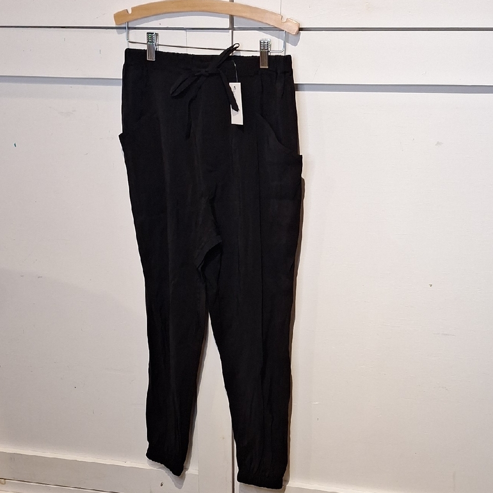 Anthropolgie Elodie Black Drawstring Trousers